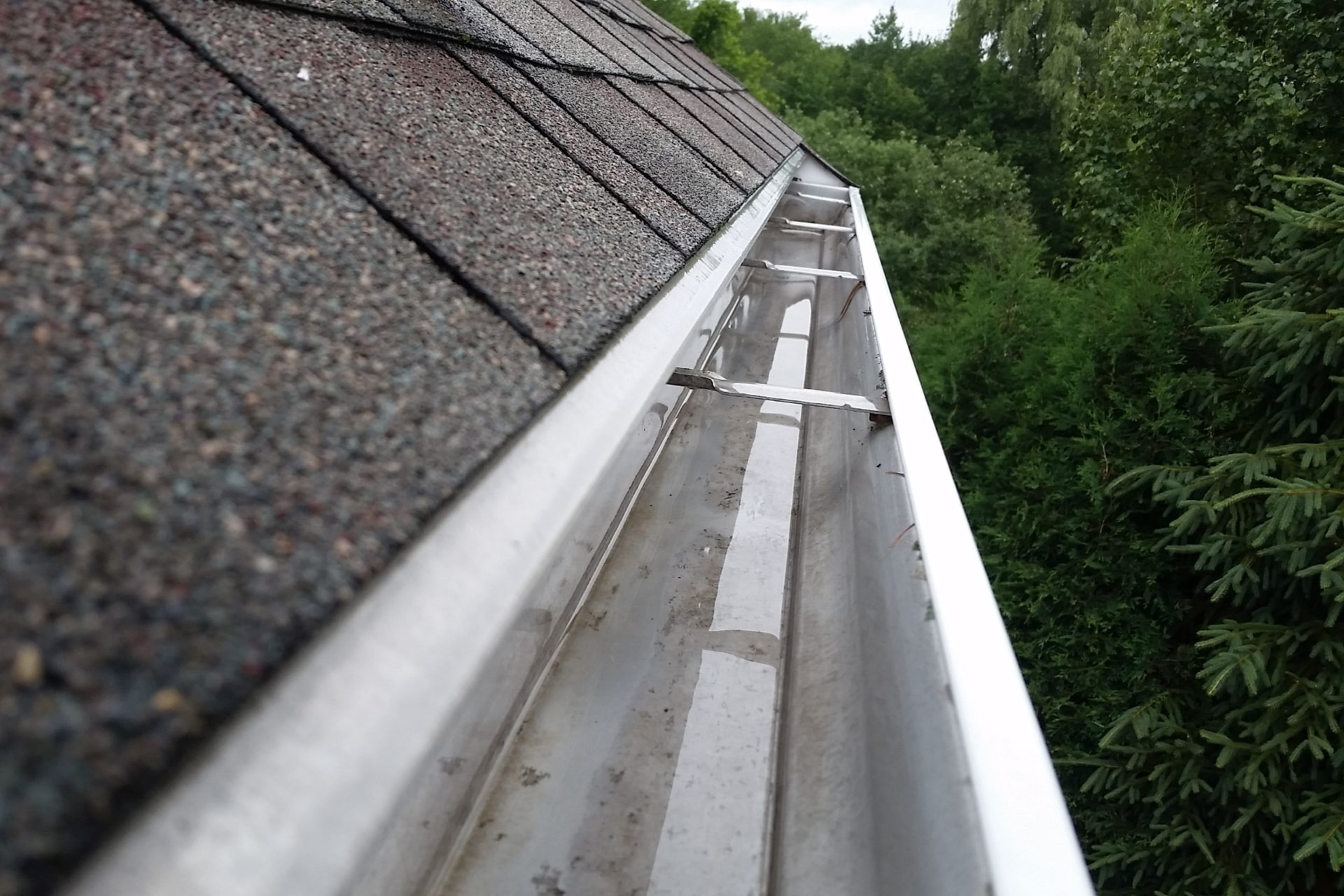 Clean gutter after professional service
